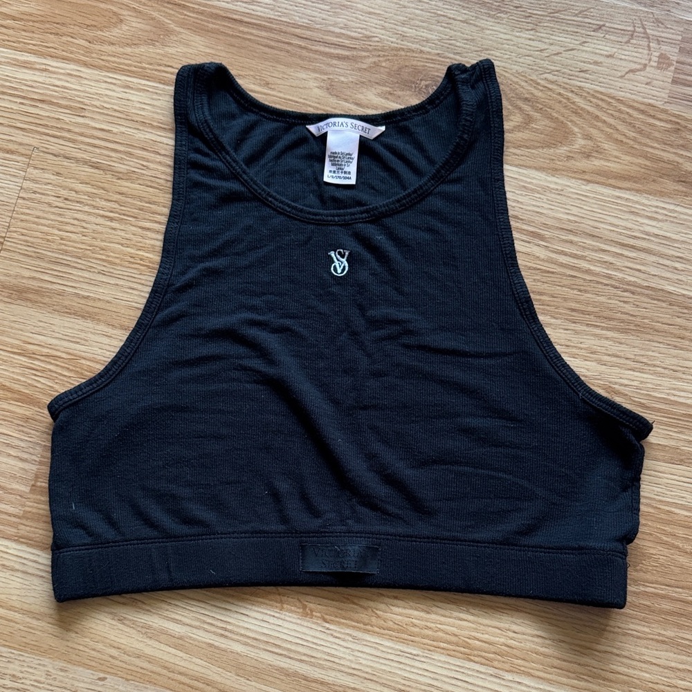 Victoria's Secret Black High Neck Crop Top ✨ size L